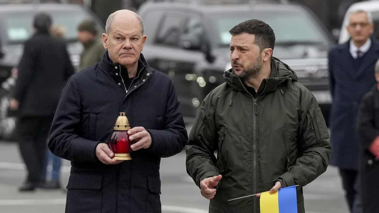 Olaf Scholz and Volodymyr Zelenskiy in Kyiv