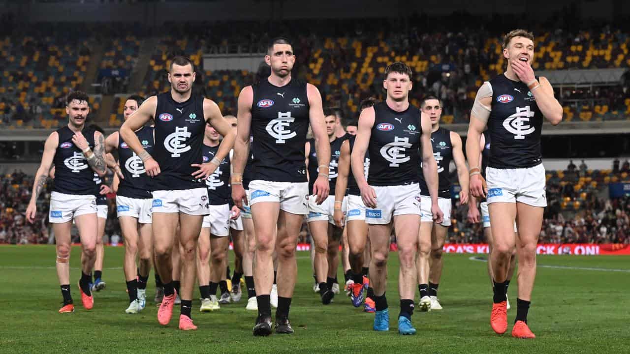 Carlton suffered a 28-point loss to Brisbane.