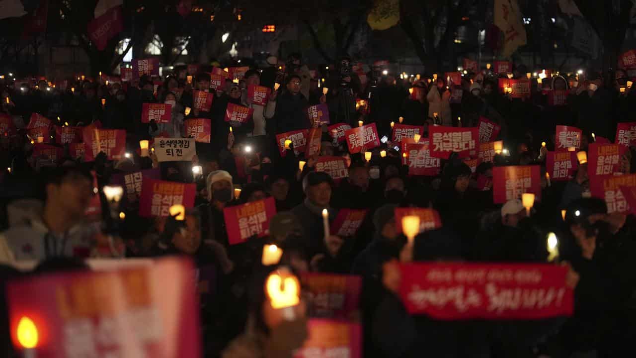 A candleight vigil against South Korean President Yoon Suk-yeol