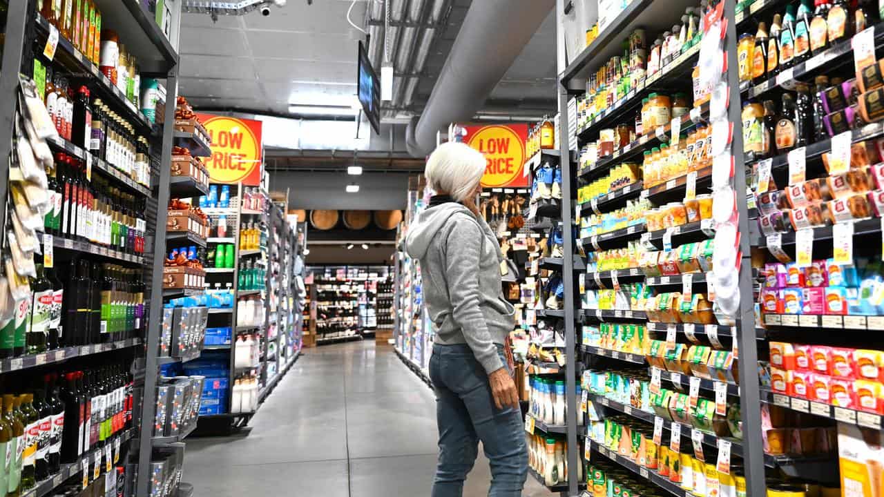 A woman at a supermarket