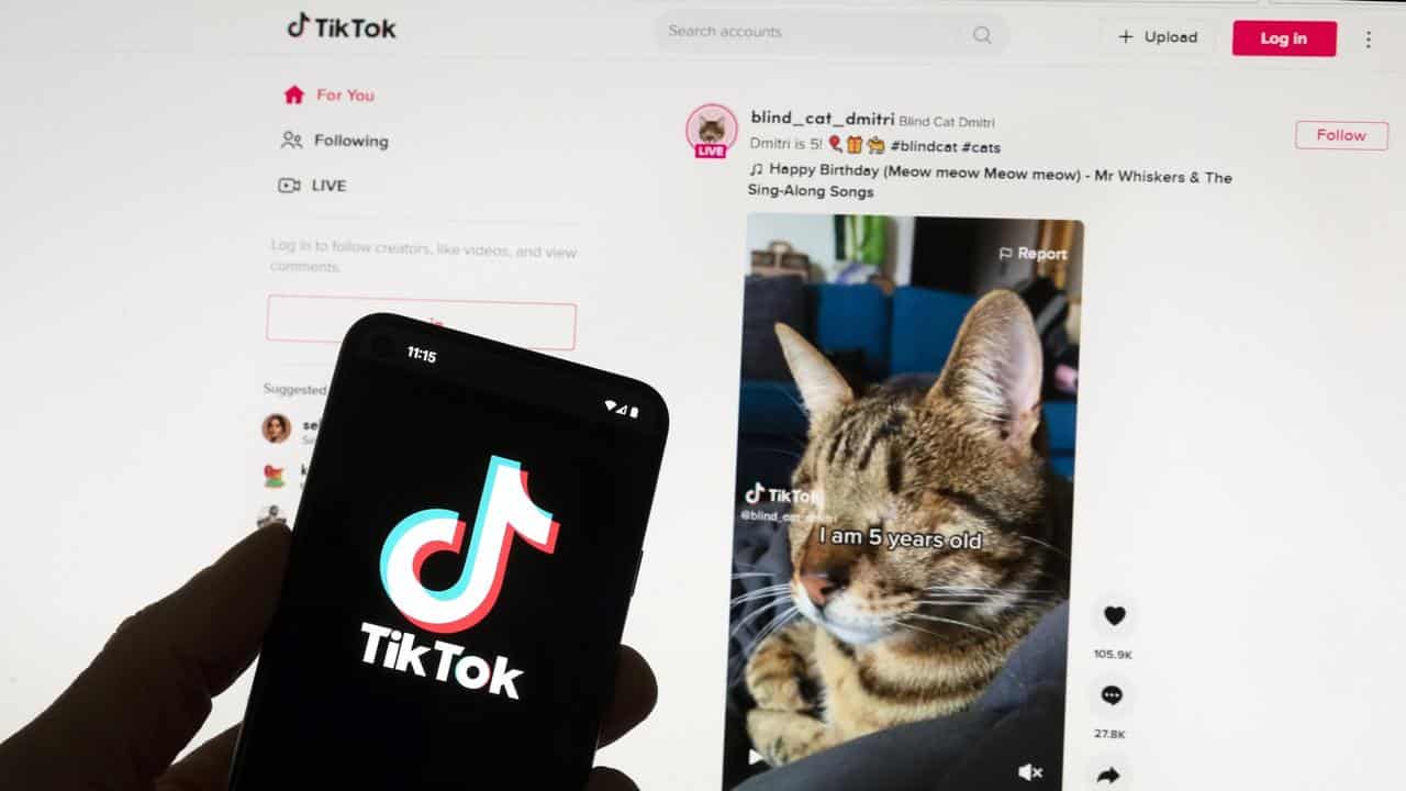 TikTok on a screen