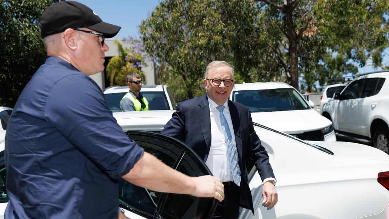 Prime Minister Anthony Albanese arriving in Perth (file)