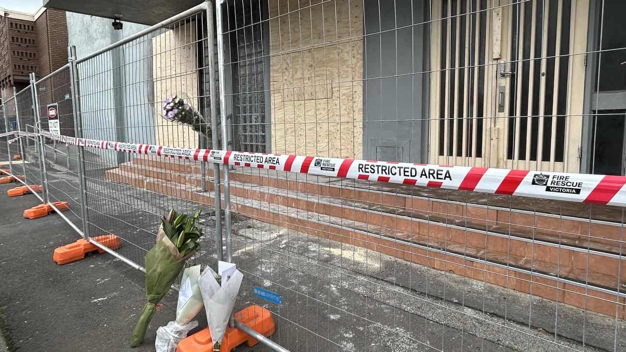 Floral tributes outside Adass Israel Synagogue