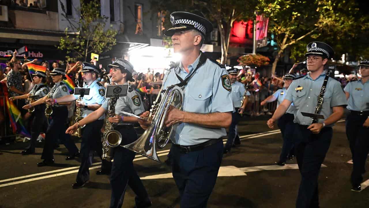 The NSW Police marching band