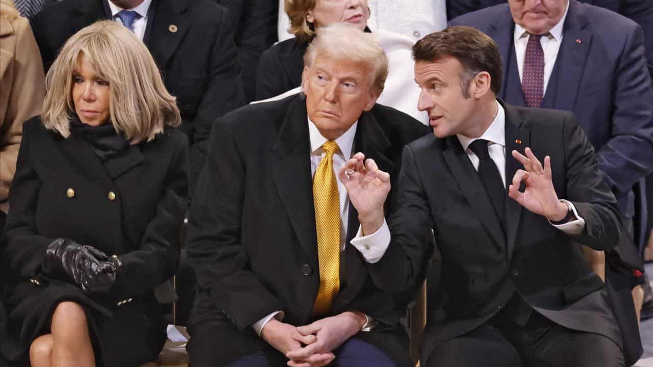 French President Emmanuel Macron with US President-elect Donald Trump