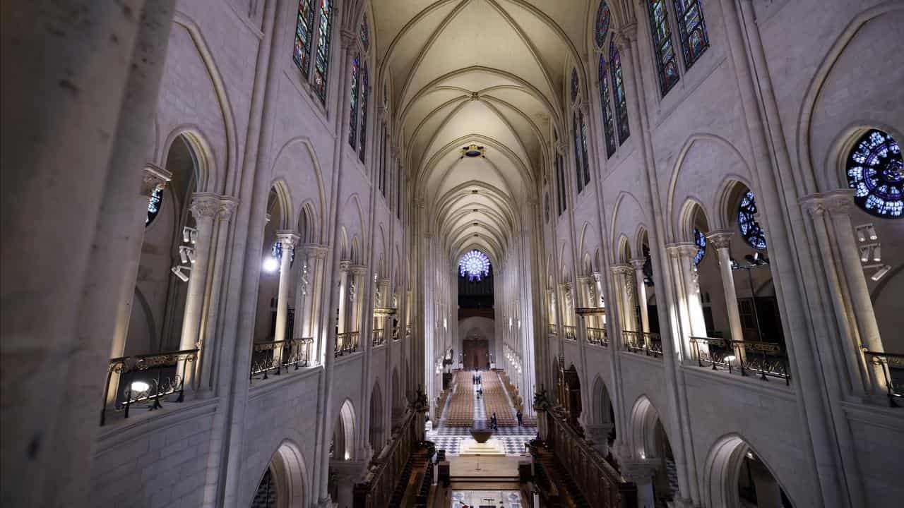 The interior of Notre Dame Cathedral