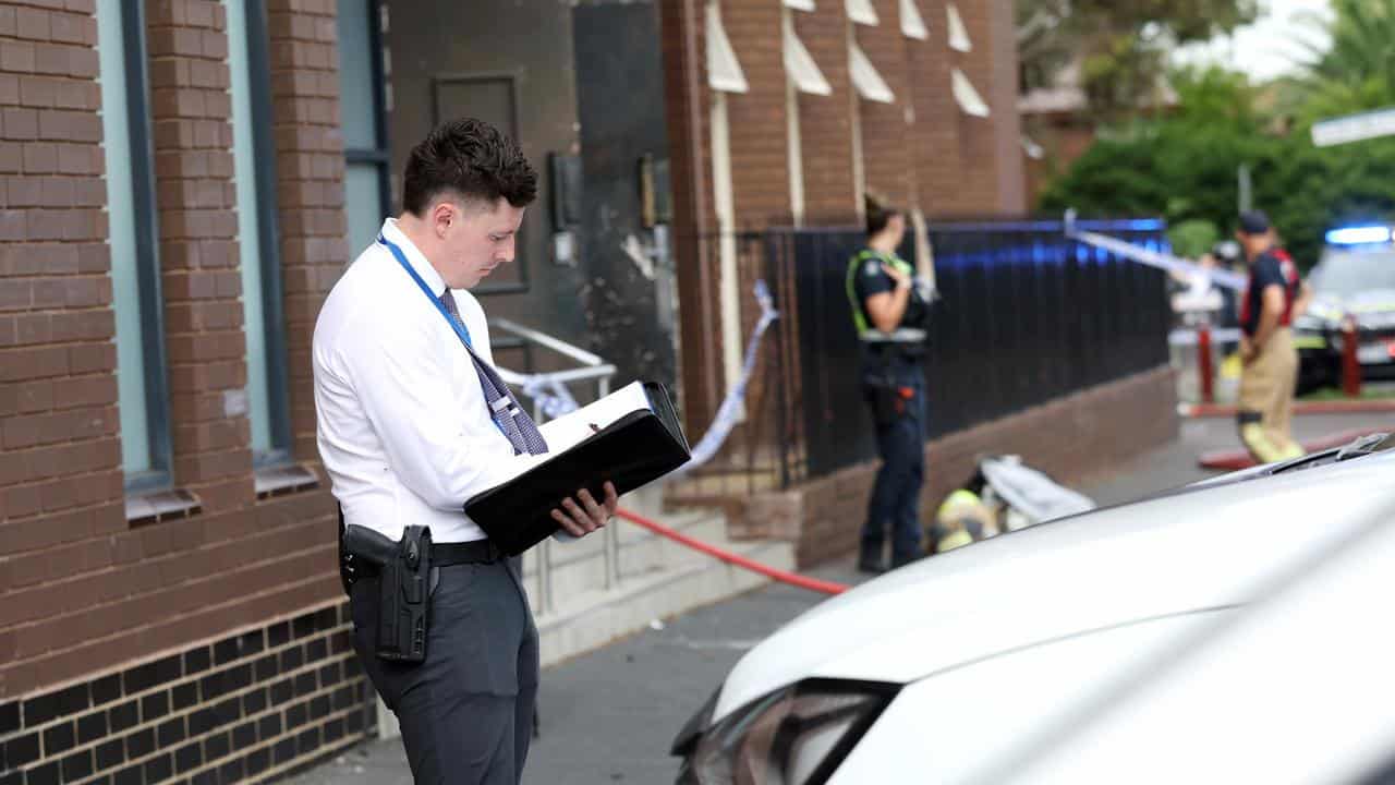 Police and fire crew at the Adass Israel Synagogue