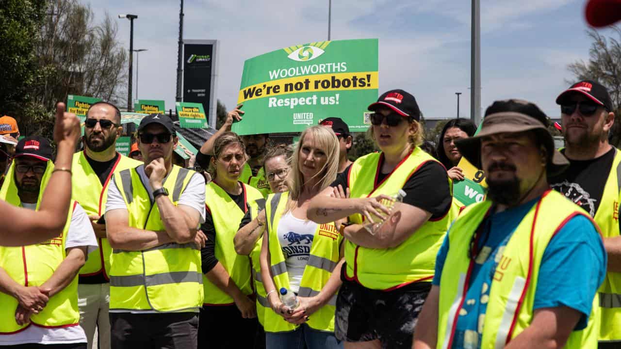 A file photo of striking workers 