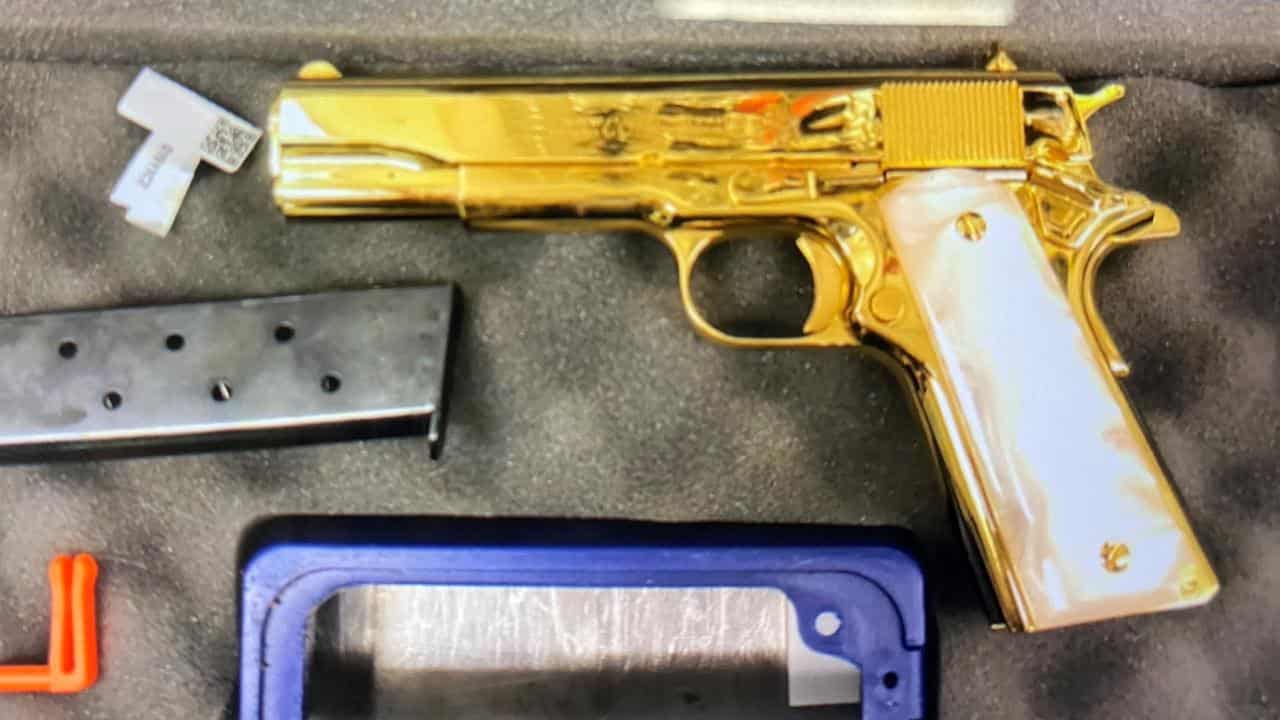 Gold-plated gun found in Liliana Goodson's luggage (file)