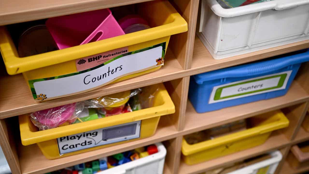 Educational supplies are seen at a primary school