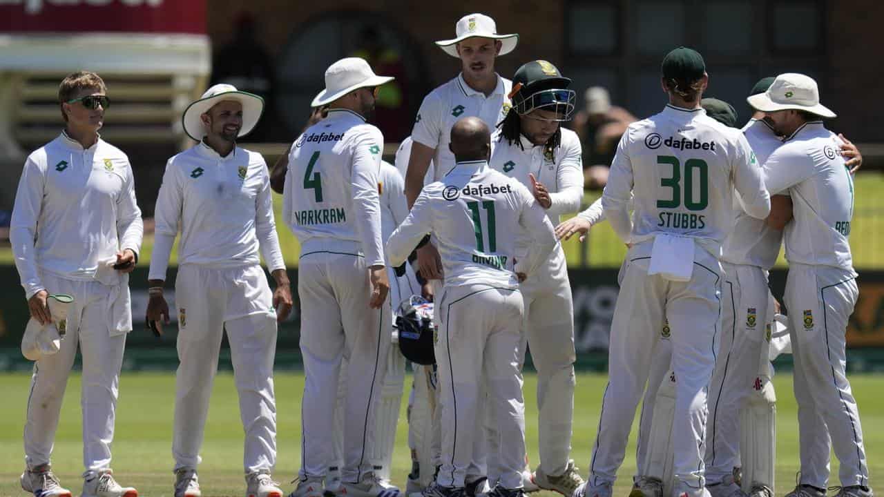 Happy South Africa players.