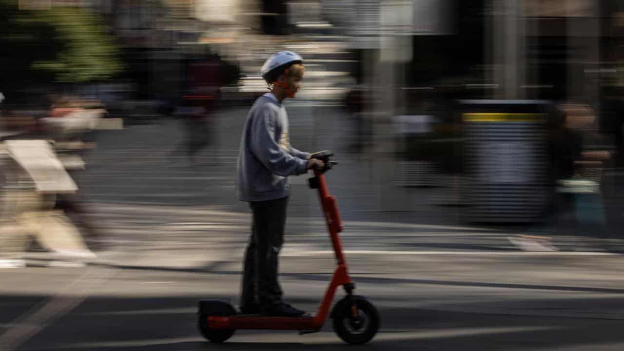 An e-bike rider. 