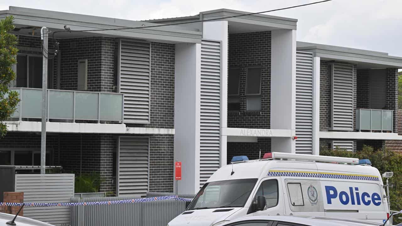 Police at the scene of a suspected domestic murder in Knox St, Belmore