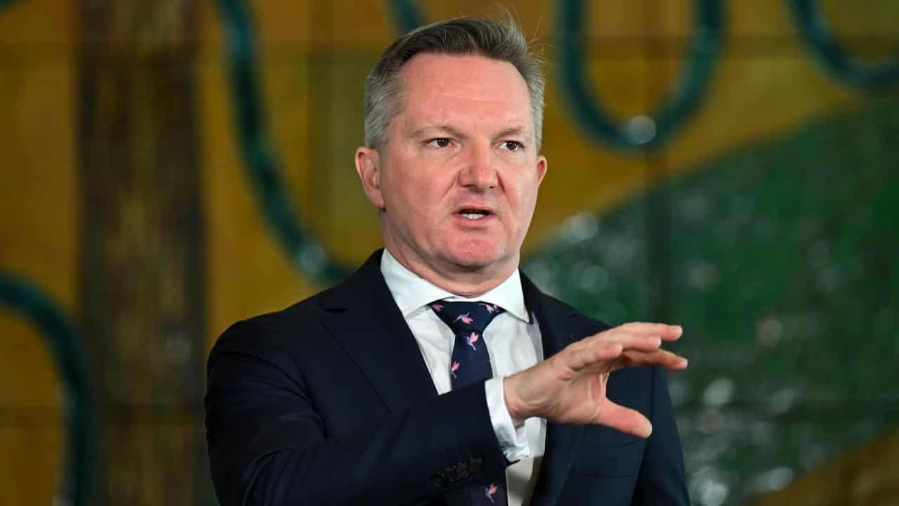 Australian Energy Minister Chris Bowen speaks to the media (file)