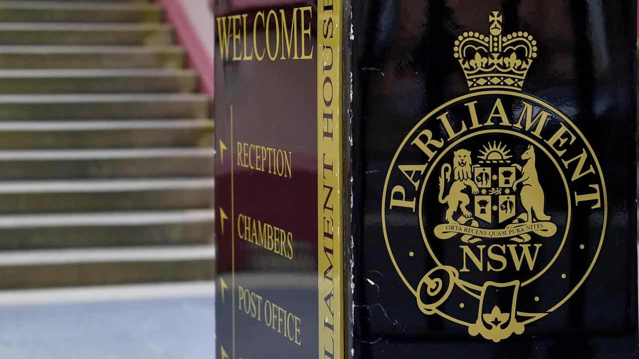 Signage at New South Wales Parliament House in Sydney