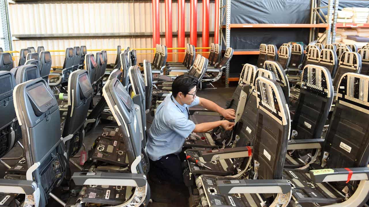 New seats being constructed at the Qantas Maintenance Hanger