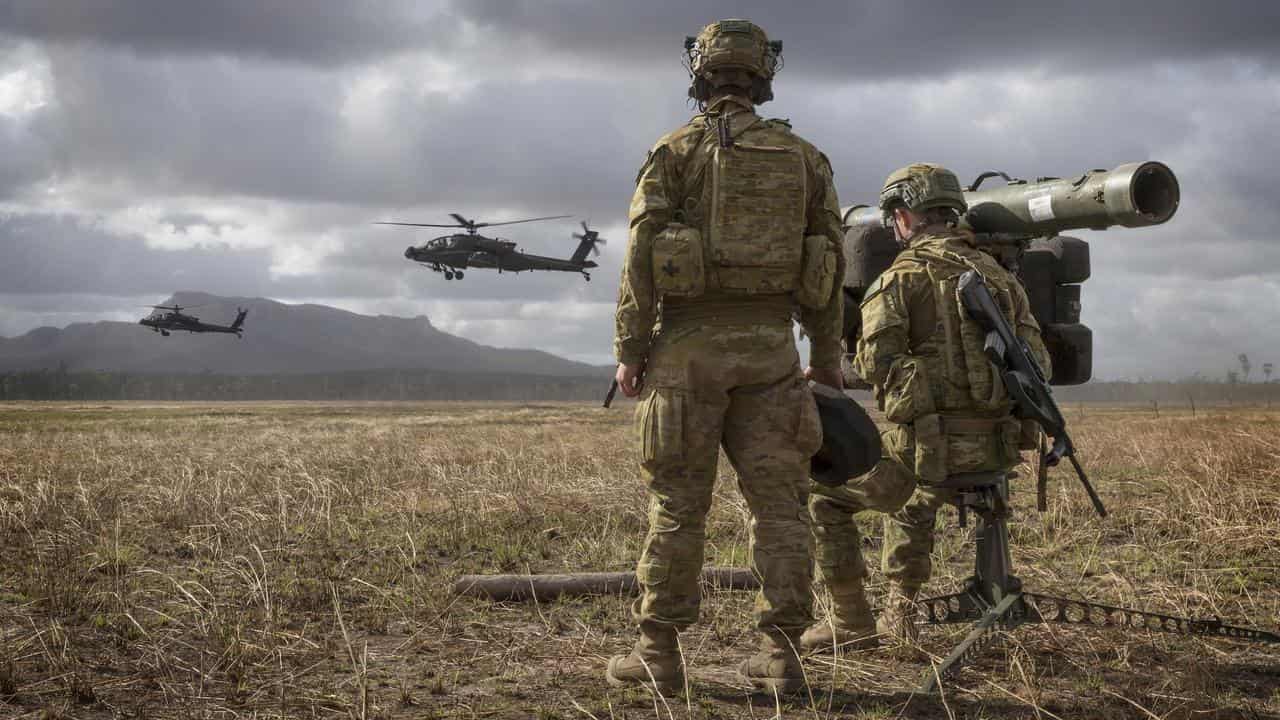 Supplied image of military exercise in Qld