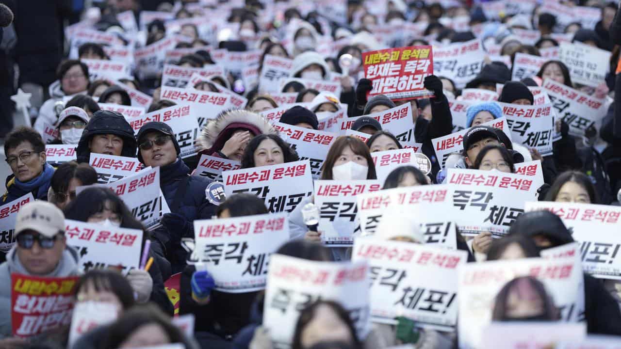 Rally crowd in South Korea