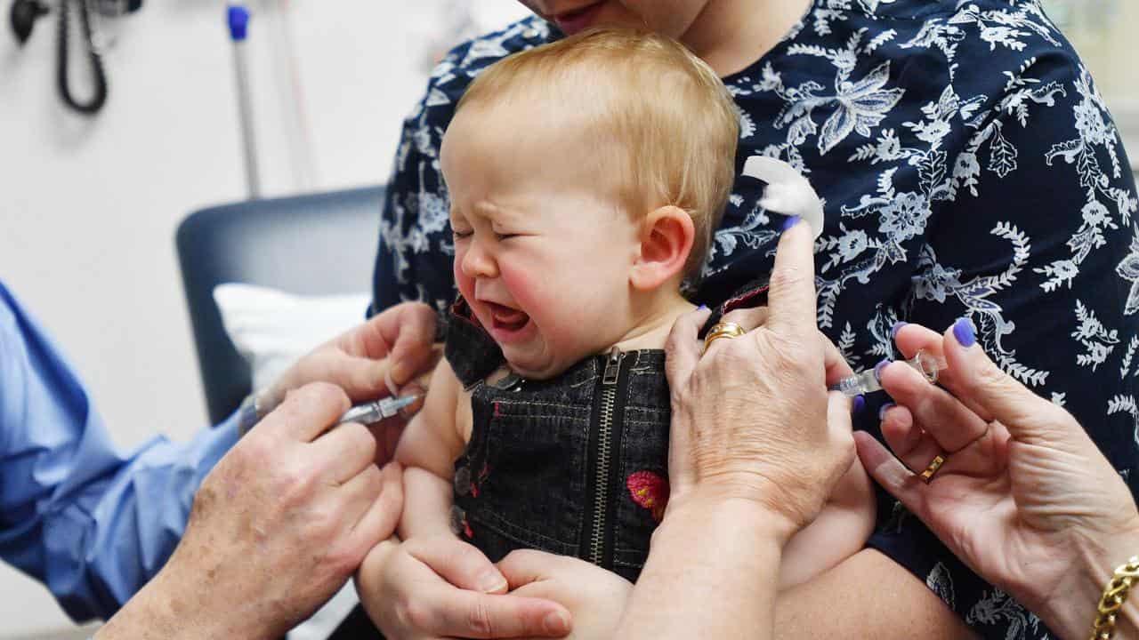 Baby Jessica receives the free Meningococcal B injection