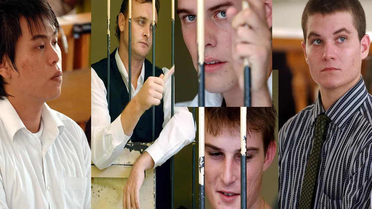 The five remaining Bali Nine members decades ago