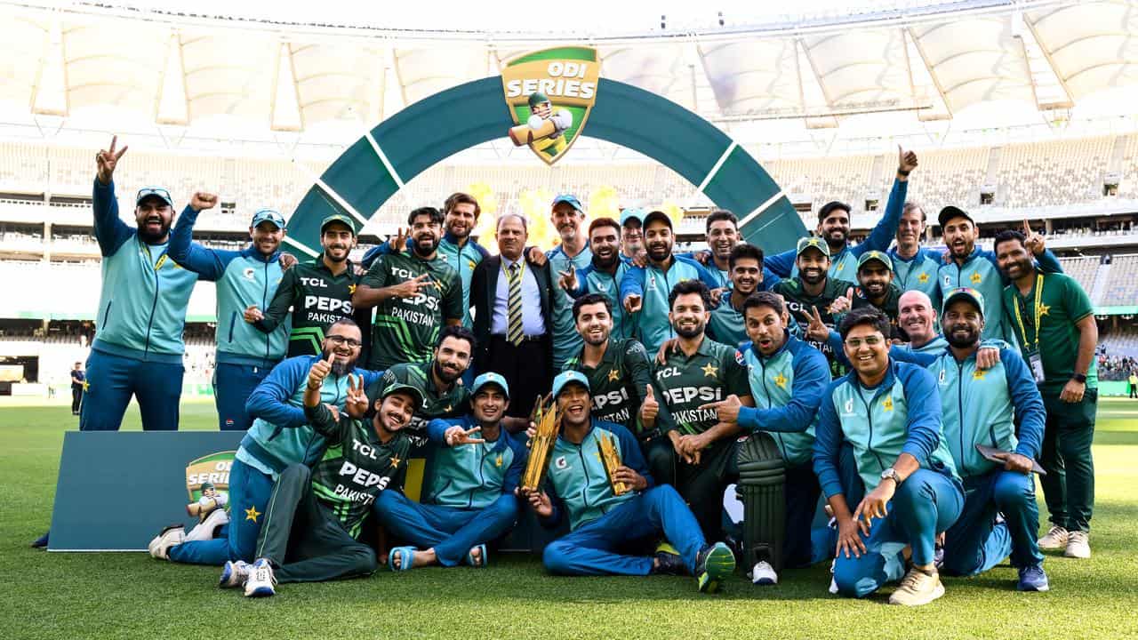 Pakistan's squad at the presentation.