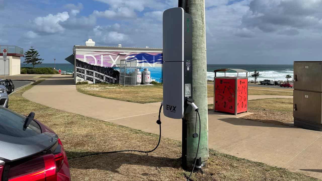 A pole-mounted charger