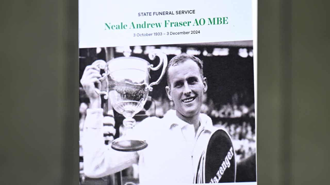 The state funeral booklet for tennis great Neale Fraser