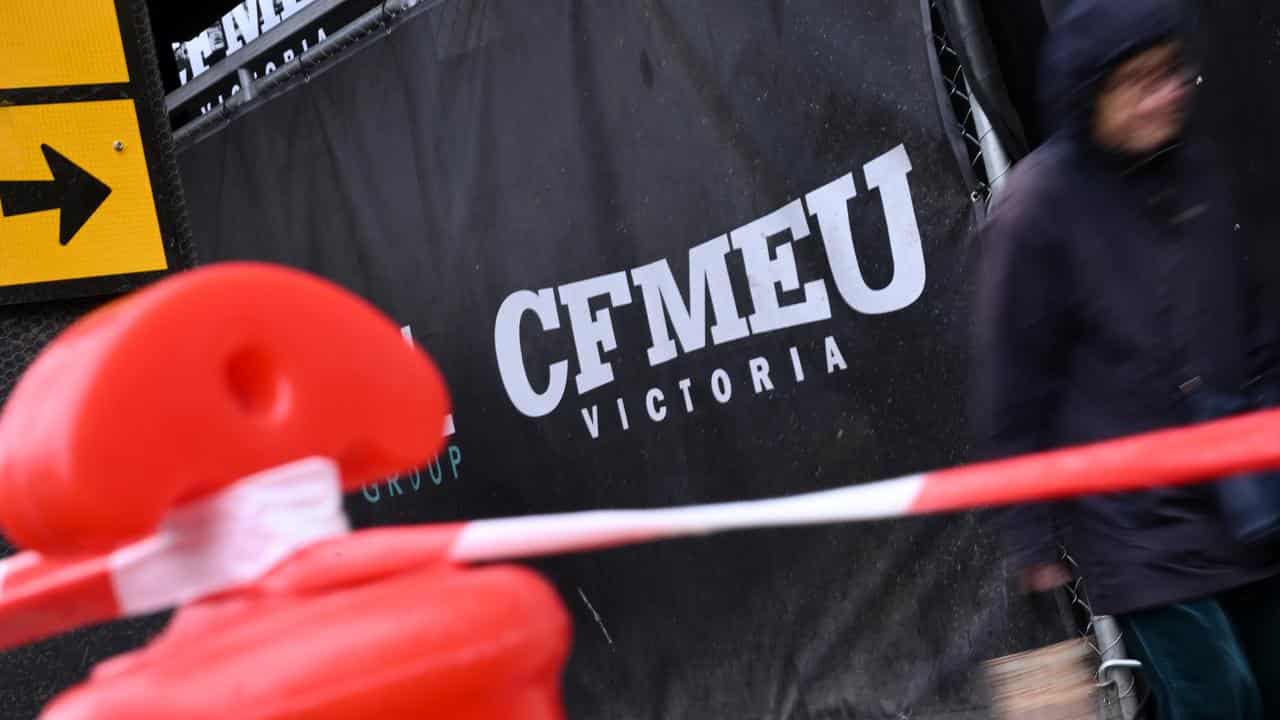 CFMEU signage at the CFMEU Construction Victoria offices in Melbourne