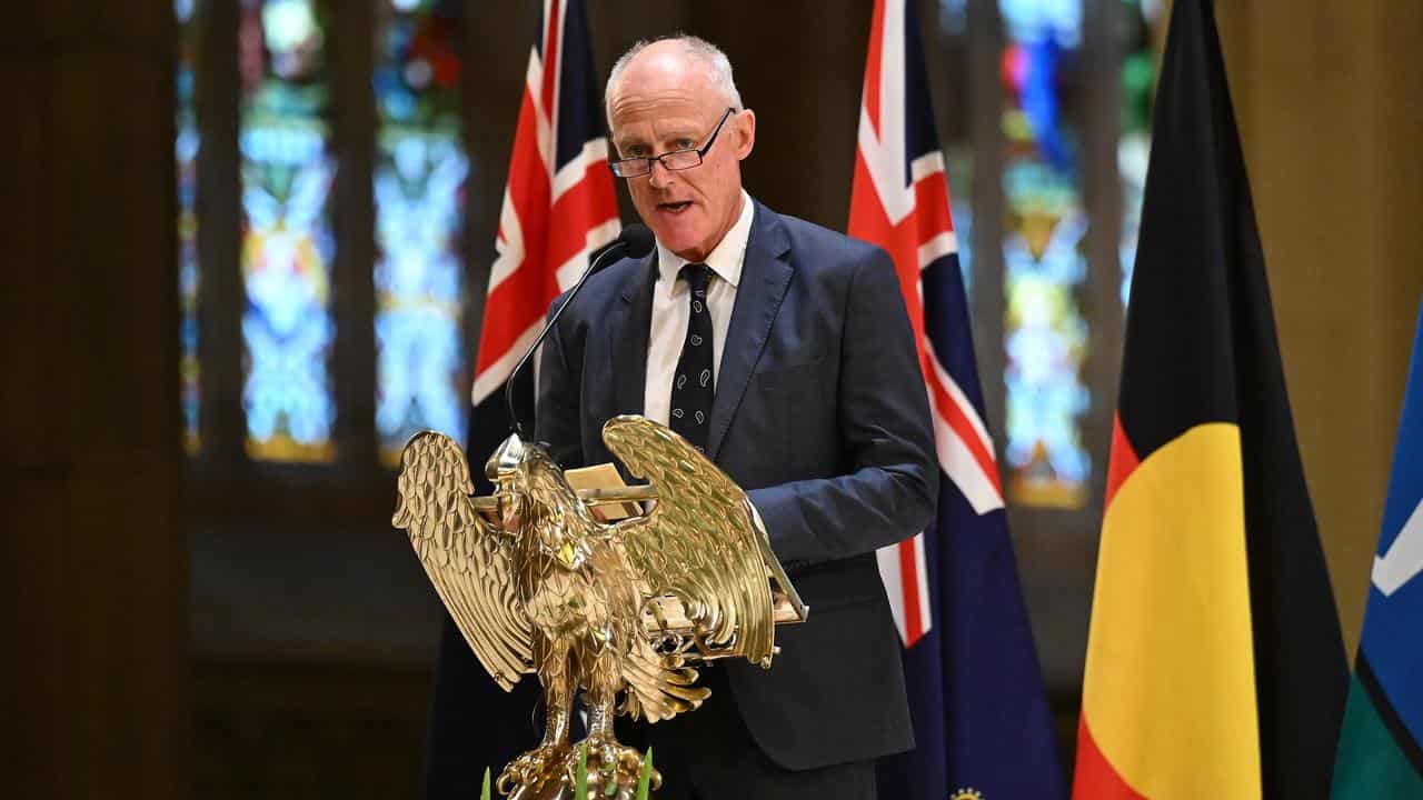 John Fitzgerald speaks during the state funeral service