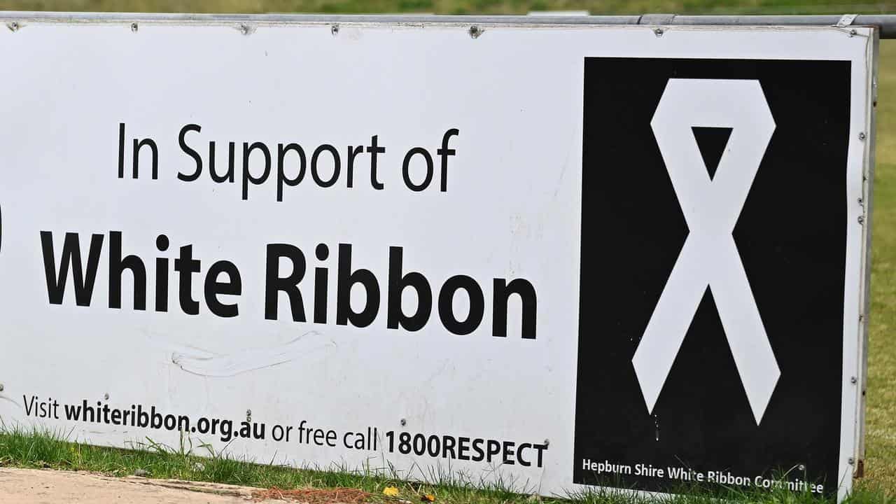 White ribbon signage (file)