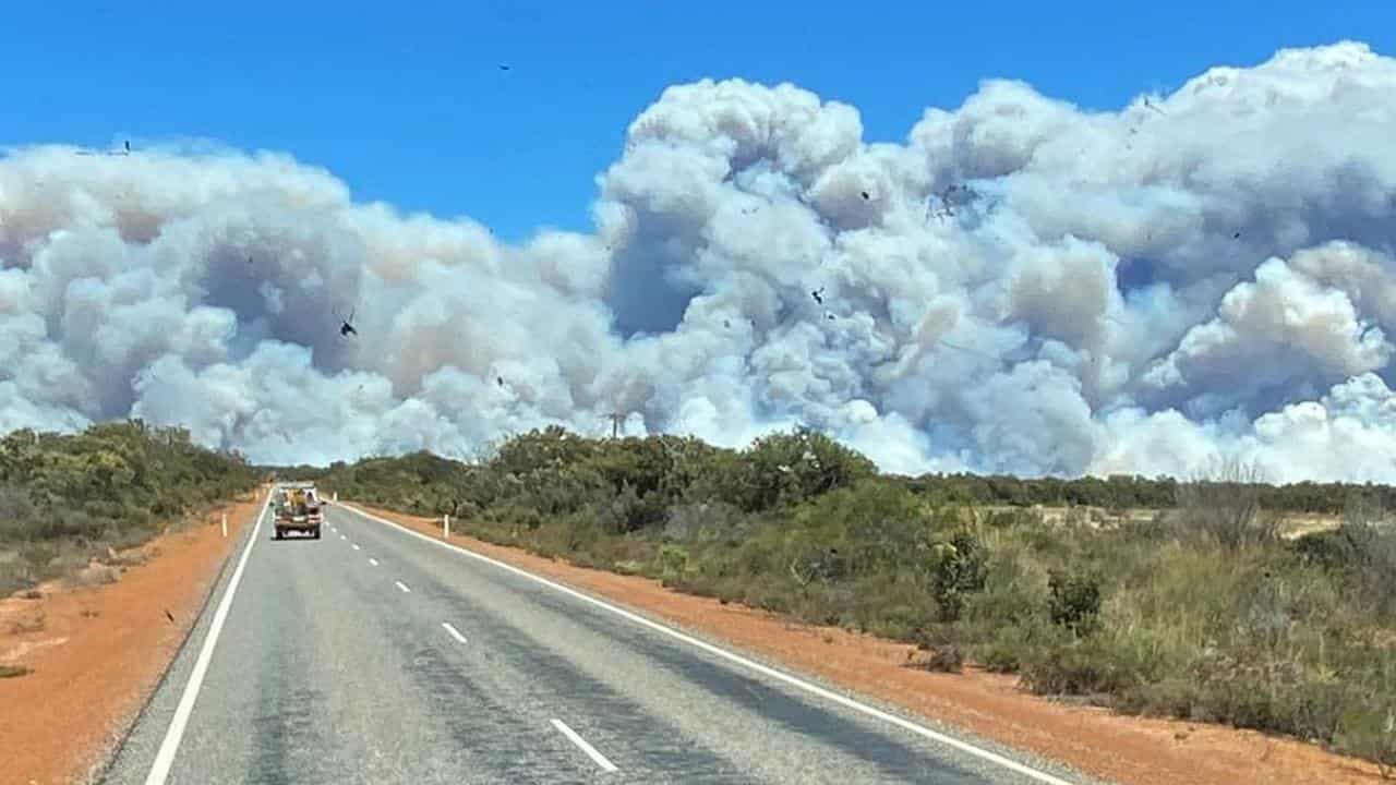 A huge bushfire near Cervantes.