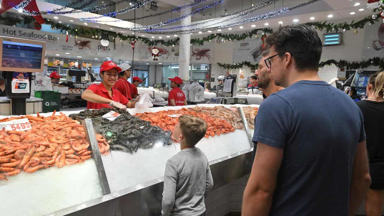 Customers at the Sydney Fish Market