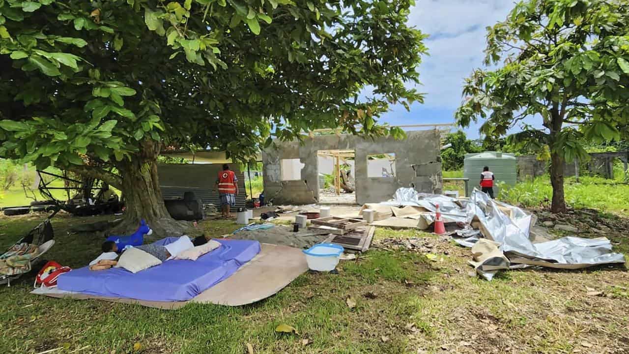 A home destroyed by an earthquake