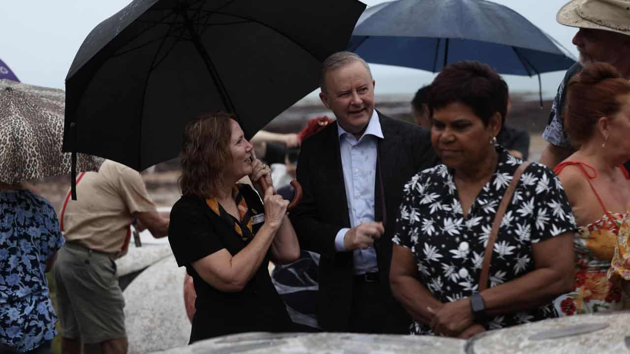 Anthony Albanese at the 50th anniversary of Cyclone Tracy