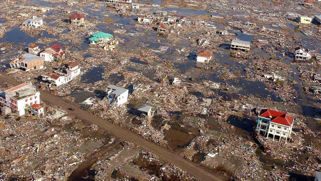 A tsunami left millions homeless (file image)