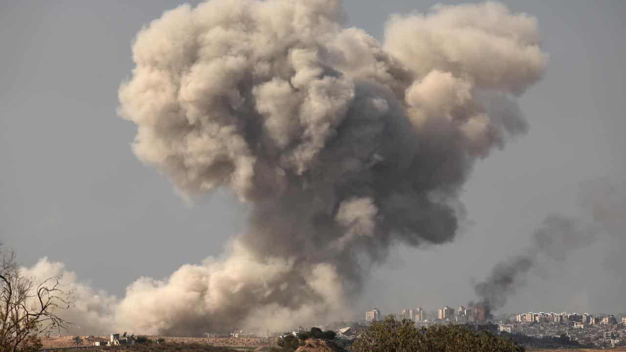 An Israeli air strike on the city of Beit Hanoun