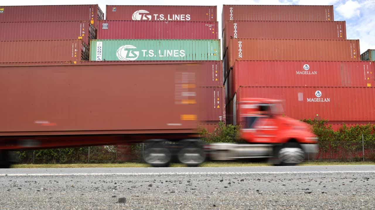 A truck moving freight (file image)