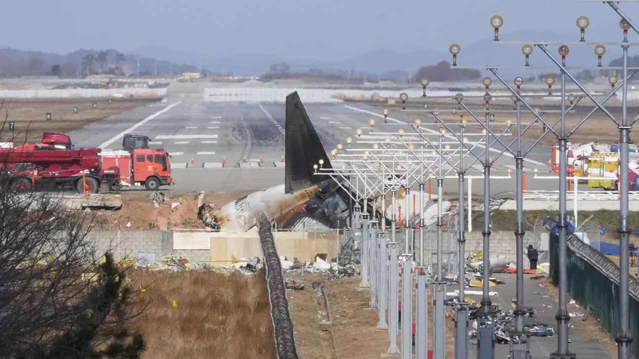 Crashed plane at airport