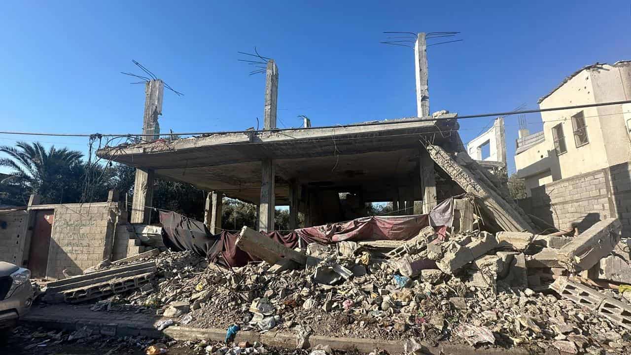 Destroyed Gaza building (file)