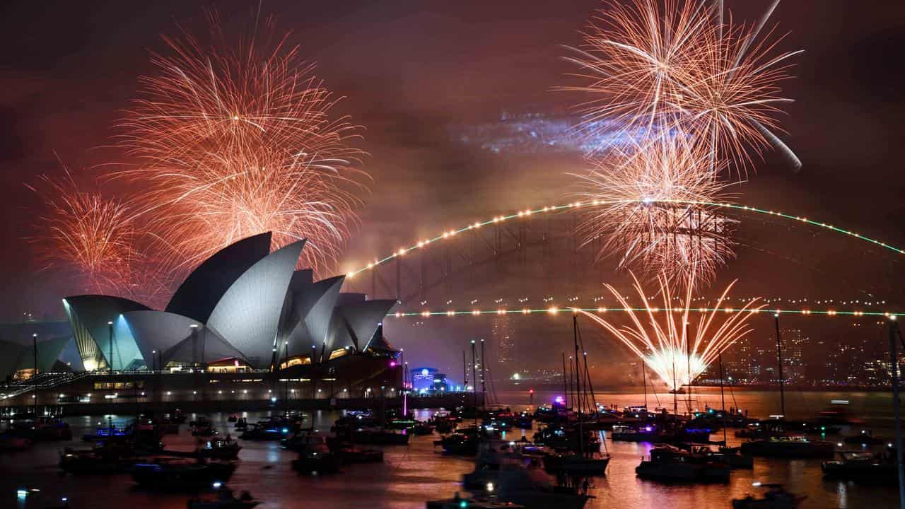 Fireworks are seen over the Sydney Opera House and Harbour Bridge