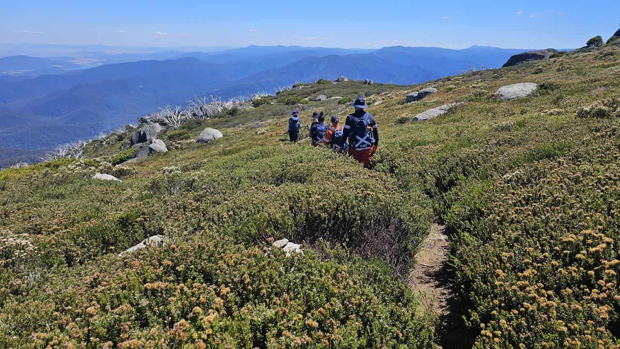 NSW SES personnel conducting a search for a missing hiker