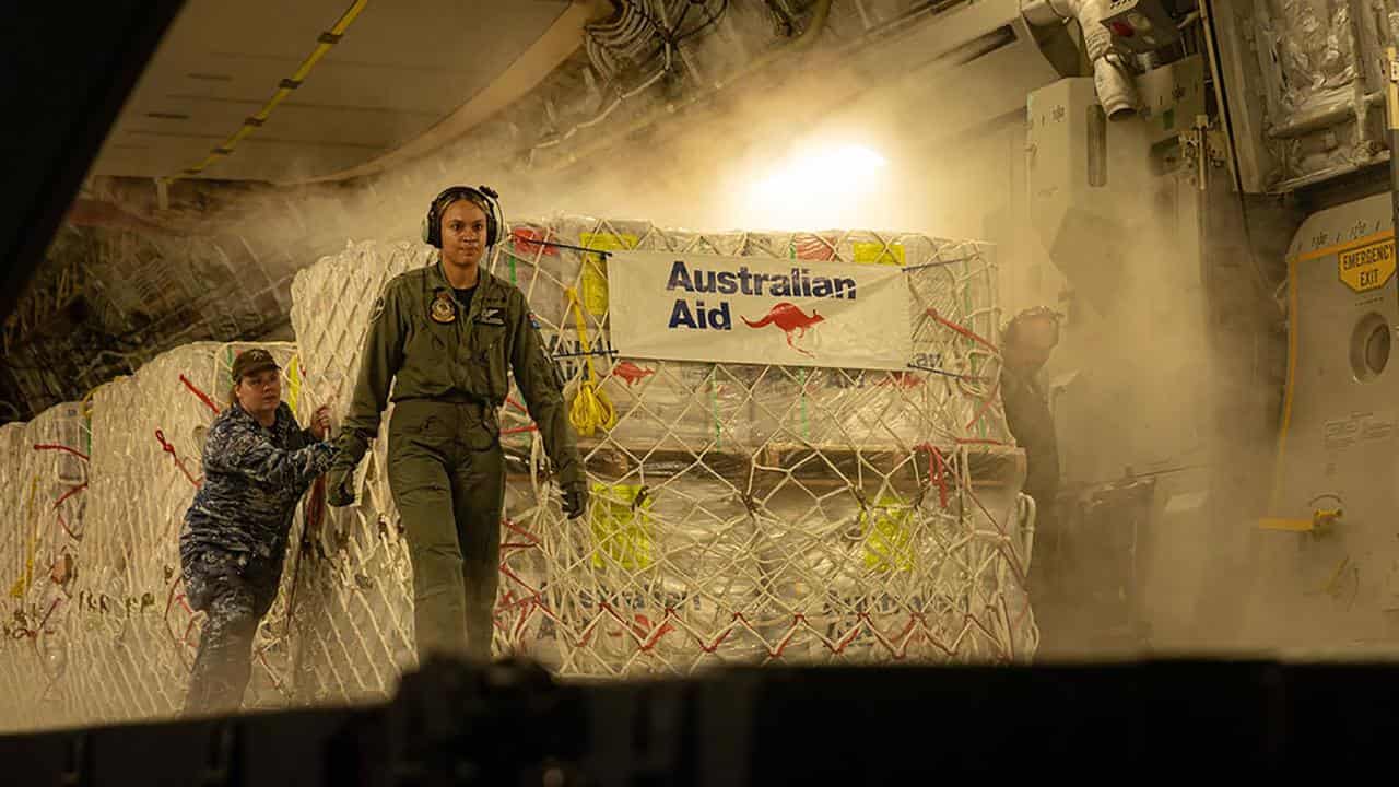 An Australian disaster response team in Vanuatu