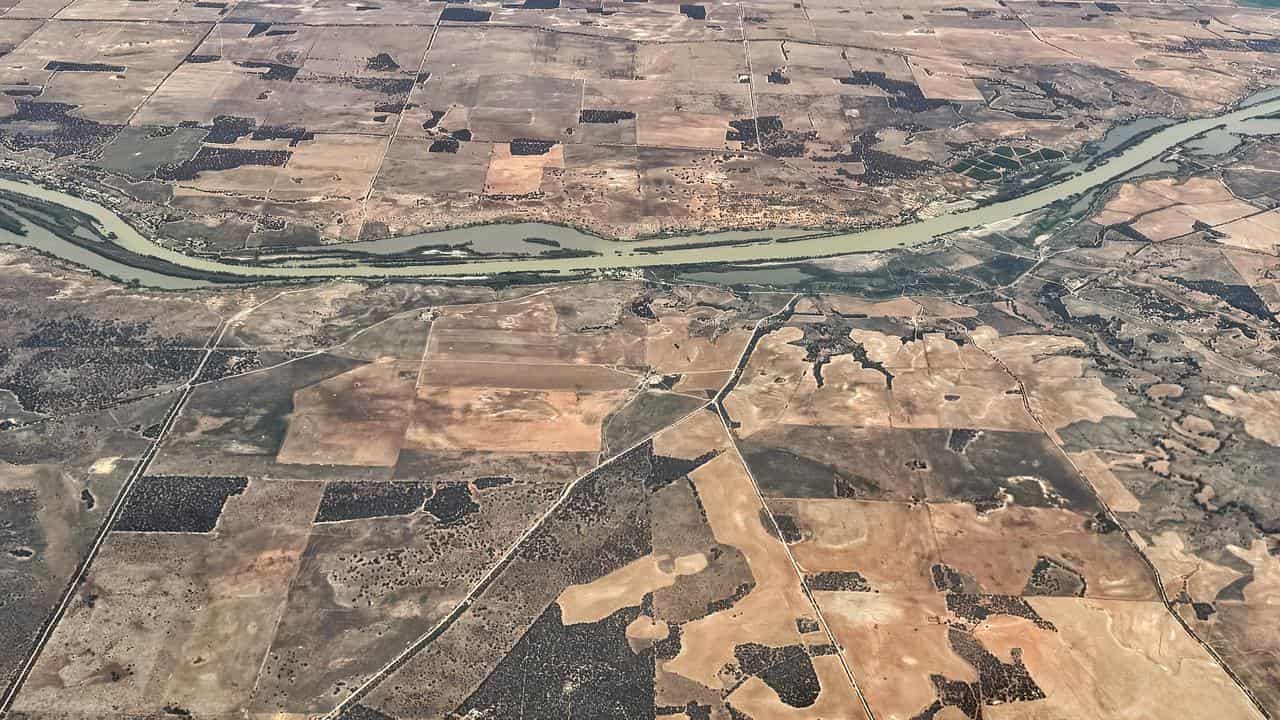 An aerial view of the Murray River 