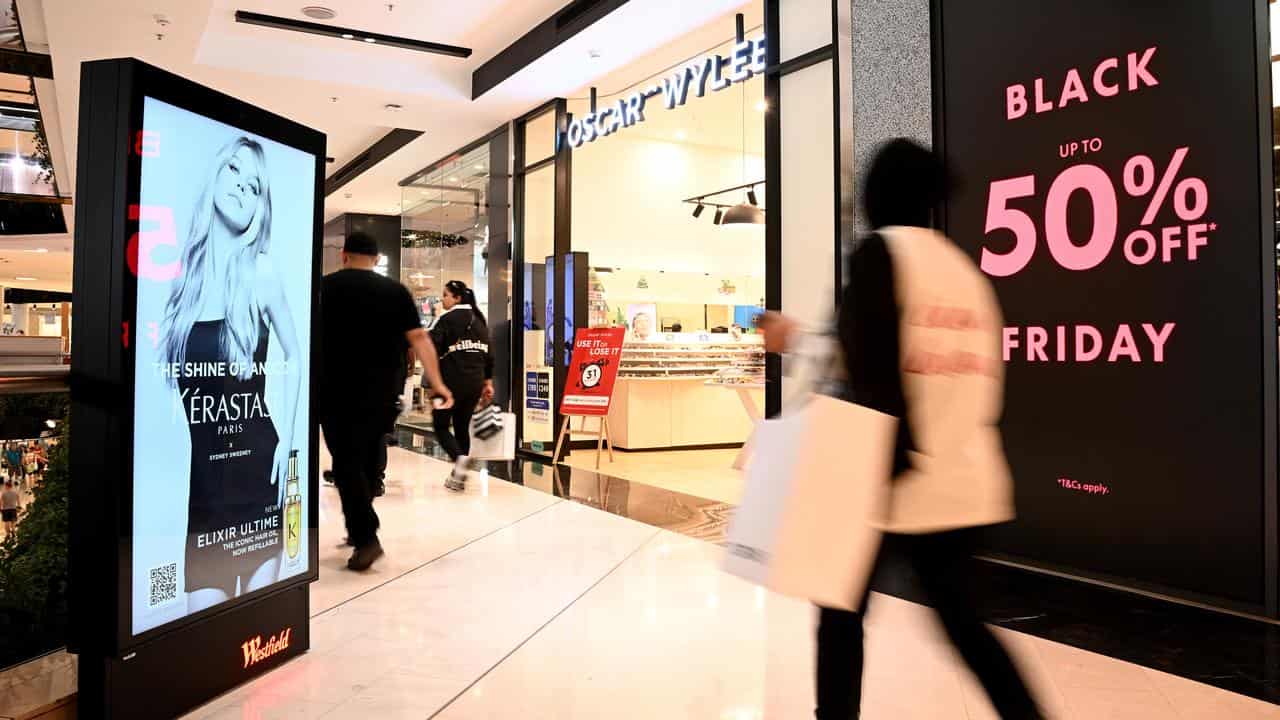 Shoppers are seen during the Black Friday sales