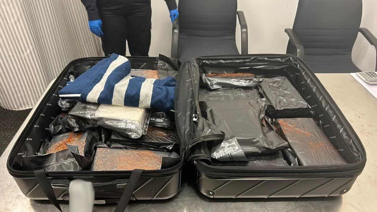 The bag of cocaine found by border force officers