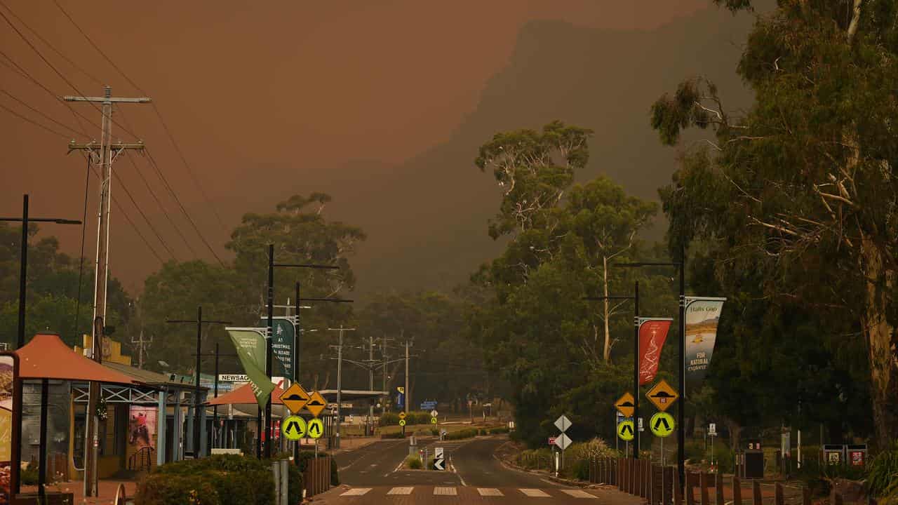 A general view within the township of Halls Gap in Victoria