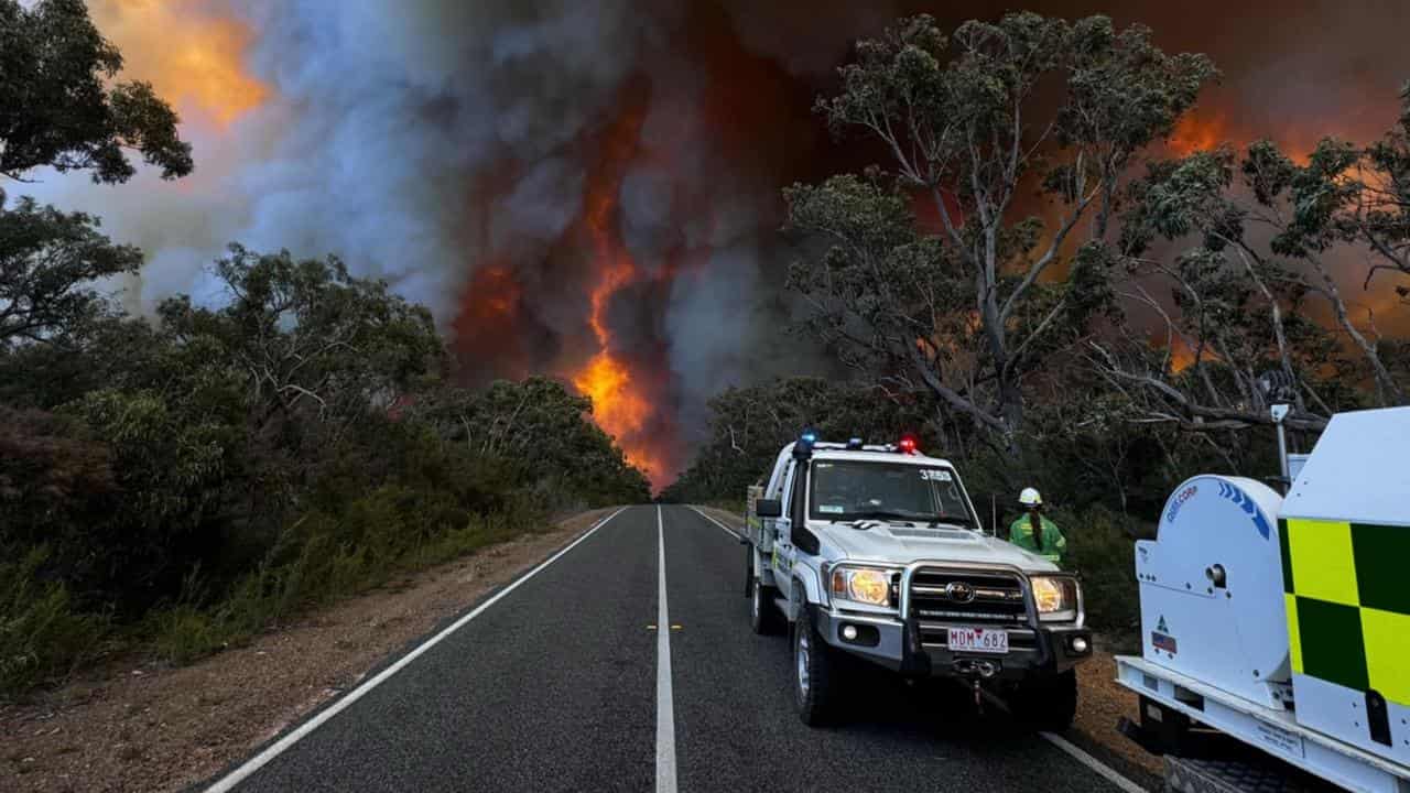 Bushfire in the Grampians National Park.