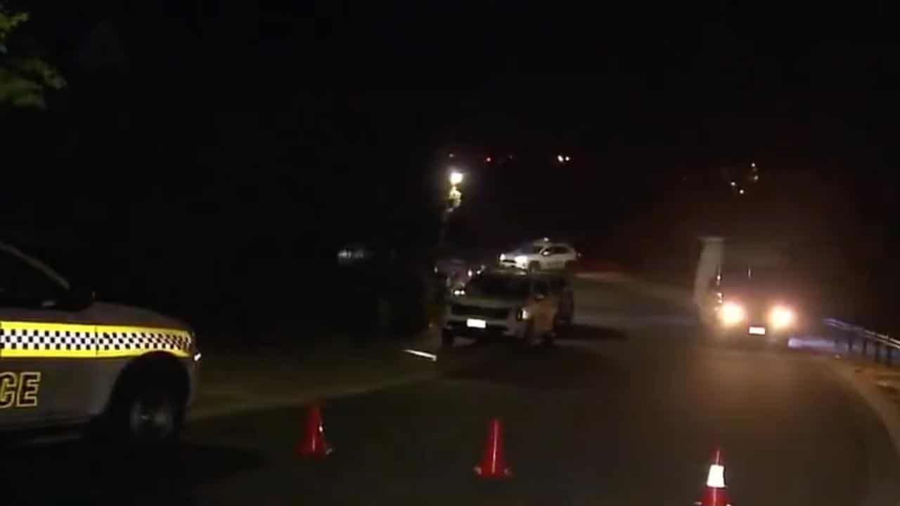 9News screenshot of the scene of a confrontation in Craigburn Farm, SA