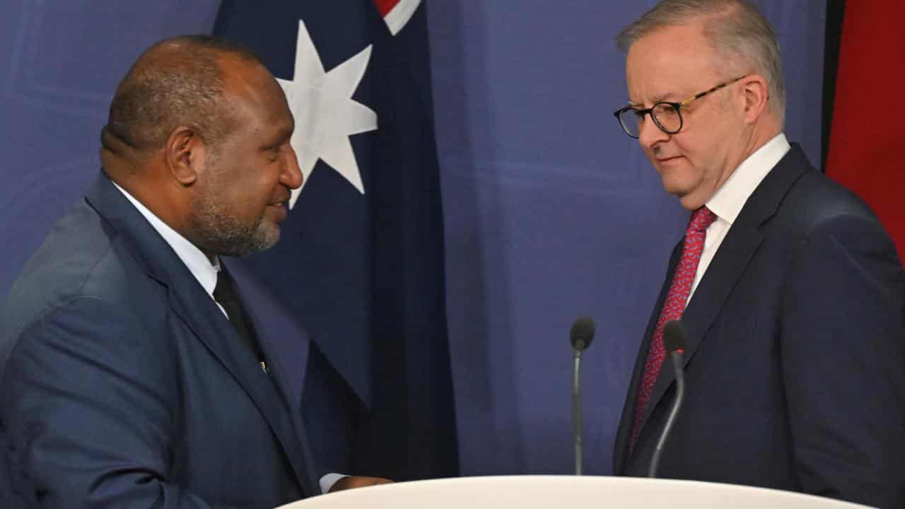 Prime ministers James Marape and Anthony Albanese.