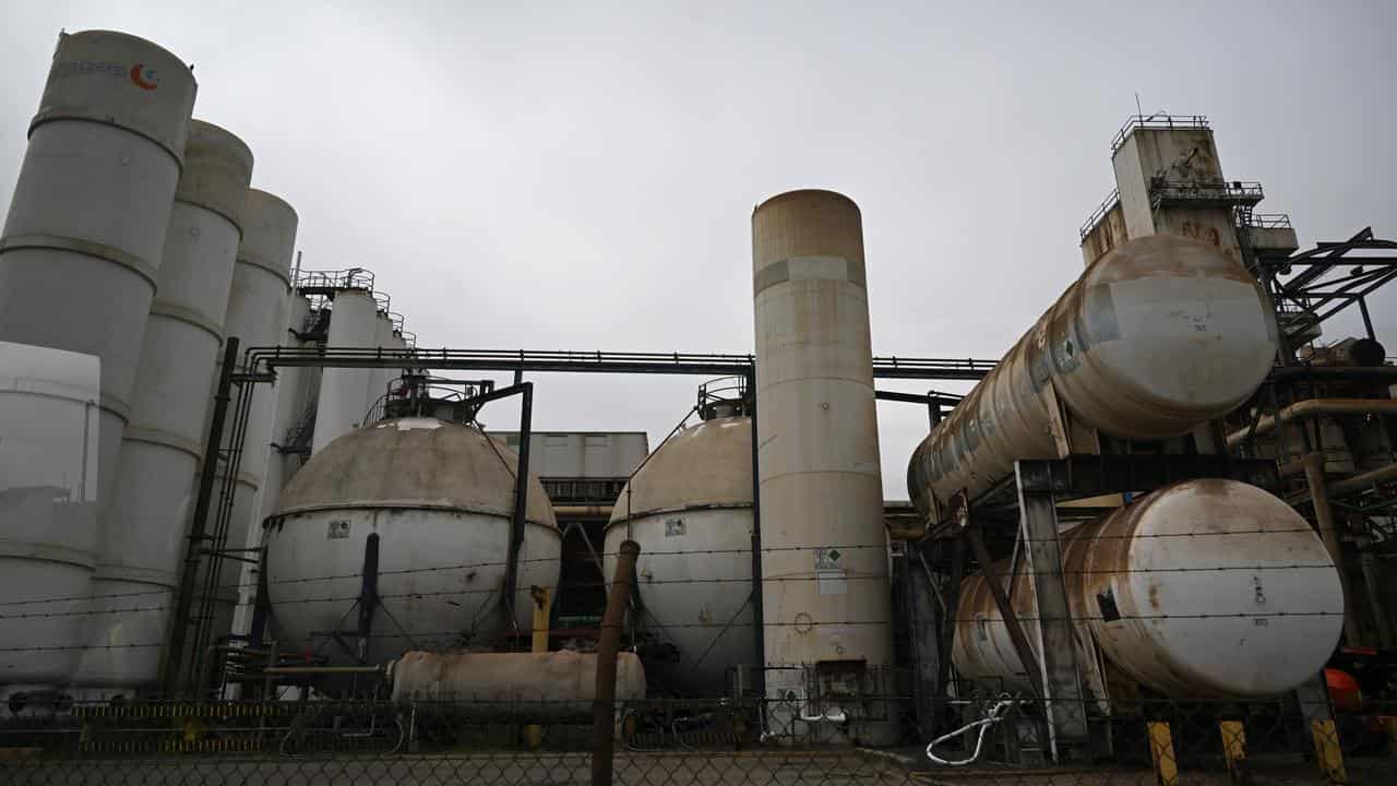 The gas works at BlueScope Steelworks